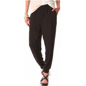 Theory Arai Black Silk Joggers